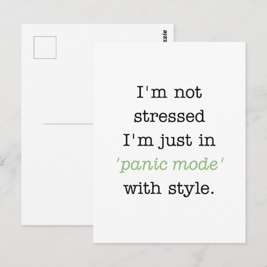 Paniekmodus in stijl briefkaart (Voorkant / Achterkant)