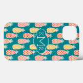 Paniekpatroon voor ananas | Monogram Case-Mate iPhone Case (Achterkant (horizontaal))
