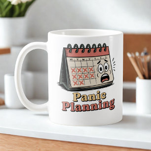 Paniekplanning Humor over uitbranding Koffiemok