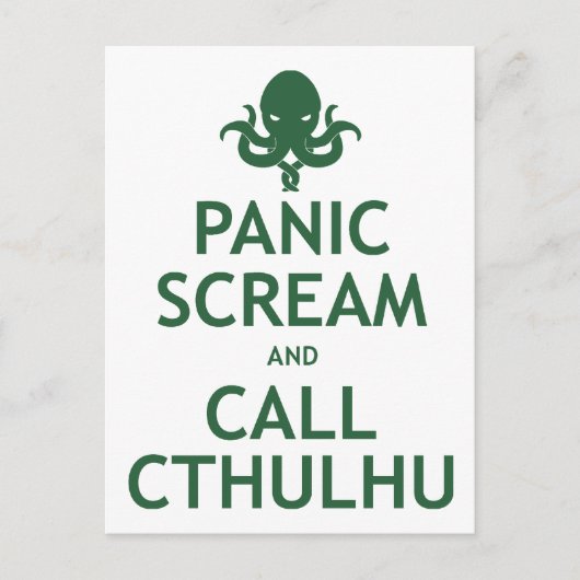 Paniekscherm en Call Cthulhu Briefkaart (Voorkant)