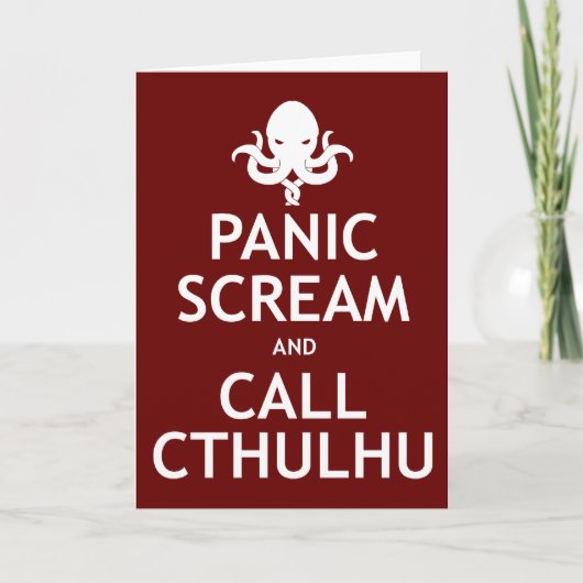 Paniekscherm en Call Cthulhu Feestdagen Kaart (Voorkant)