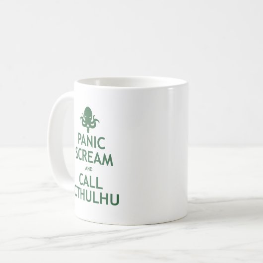 Paniekscherm en Call Cthulhu Koffiemok (Voorkant links)
