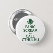 Paniekscherm en Call Cthulhu Ronde Button 5,7 Cm (Voorkant /achterkant)