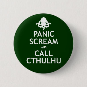 Paniekscherm en Call Cthulhu Ronde Button 5,7 Cm