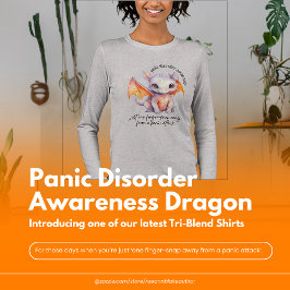 Paniekstoornis Bewustzijn Dragon BLACK LETTERING Tri-Blend Shirt