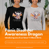 Paniekstoornis Bewustzijn Dragon BLACK LETTERING Tri-Blend Shirt