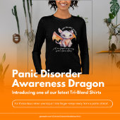 Paniekstoornis Bewustzijn Dragon WHITE LETTERING Tri-Blend Shirt