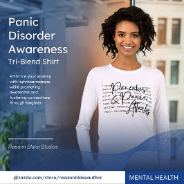Paniekstoornis Bewustzijn ZWARTE LETTERS Tri-Blend Shirt