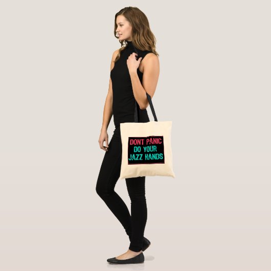 Paniekteken niet - Doe uw Jazz-handen LT blauw/Roz Tote Bag (Voorkant (model))