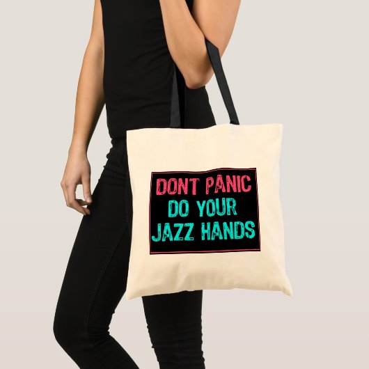 Paniekteken niet - Doe uw Jazz-handen LT blauw/Roz Tote Bag (Voorkant (product))