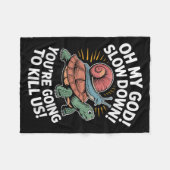 Paniked Snail Riding Turtle Fleece Deken (Voorkant (Horizontaal))