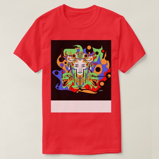 Paninaro Metal Madness in Ecopop abstracte vrouw K T-shirt (Design voorkant)