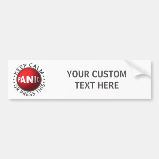 Panische Button aangepaste bumpersticker (Voorkant)
