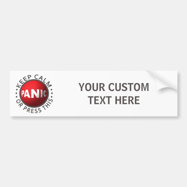 Panische Button aangepaste bumpersticker (Voorkant)