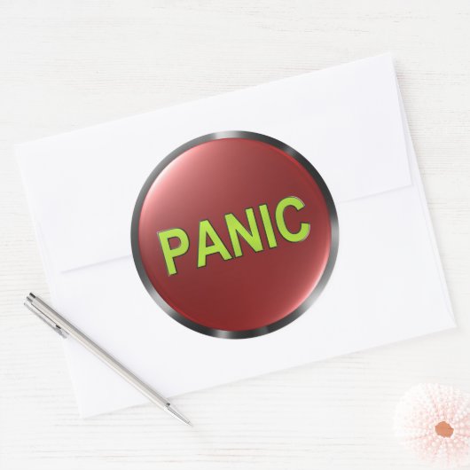 Panische Button Ronde Sticker (Envelop)