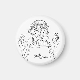 panische cartoonfiguur magneet