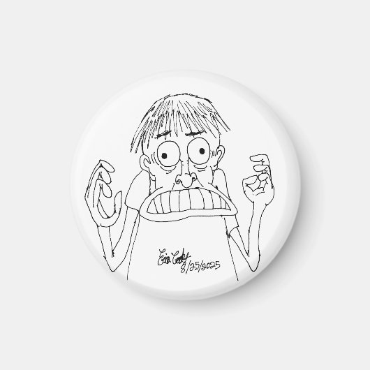 panische cartoonfiguur magneet (Voorkant)