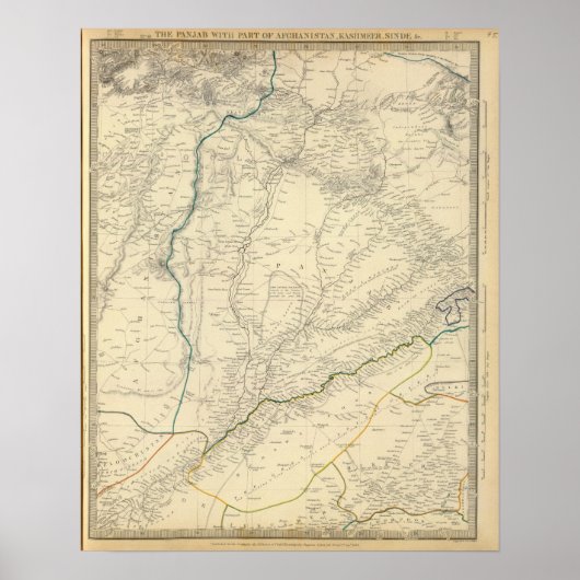 Panjab, Afghanistan, Kasjmeer, Sinde Poster (Voorkant)