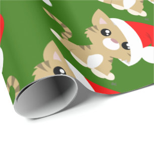 Pankerkpapier voor kerstcadeautjes Kat Cadeaupapier