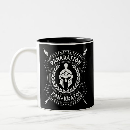 Pankration Pan Kratos Spartan Shield Tweekleurige Koffiemok (Links)