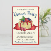 Panna Cotta Fresh Fruit Italy Food Dinner Party Kaart (Staand voorkant)