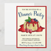 Panna Cotta Fresh Fruit Italy Food Dinner Party Kaart (Voorkant / Achterkant)