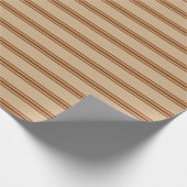 Pannen en bruine lijnen/stripes-patroonpapier cadeaupapier (Hoek)