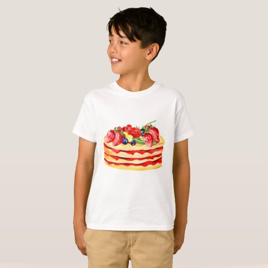 pannenkoek aardbei t-shirt (Voorkant volledig)