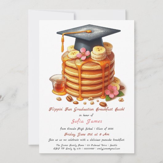 Pannenkoek Afstudeerontbijt Feest Kaart (Voorkant)