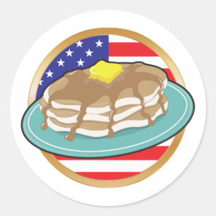 Pannenkoek Amerikaanse vlag Ronde Sticker
