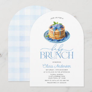 Pannenkoek Baby Brunch Blueberry Baby shower Kaart