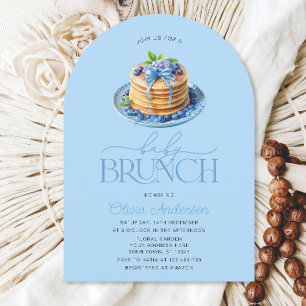 Pannenkoek Baby Brunch Blueberry Baby shower Kaart