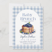 Pannenkoek Blueberry Gingham Baby Brunch Baby show Kaart (Voorkant)