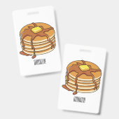 Pannenkoek cartoon illustratie badge (Voor- en achterkant)