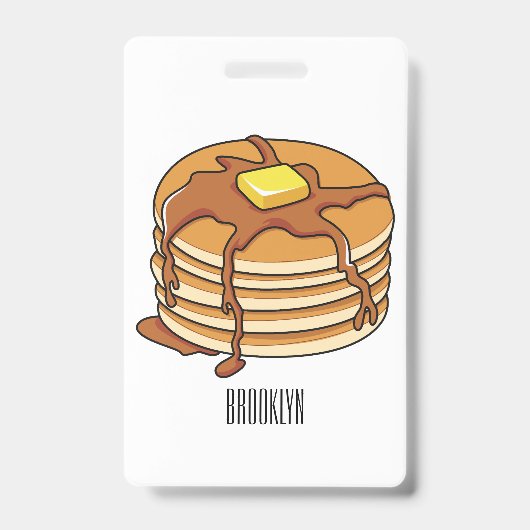 Pannenkoek cartoon illustratie badge (Voorzijde)
