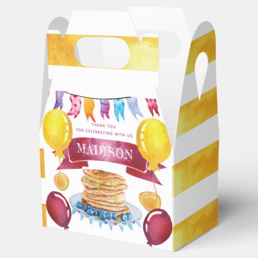 Pannenkoek en pyjama verjaardag gunst bedankdoosjes (Geopend)