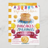 Pannenkoek en pyjama verjaardagsfeestje PJ's Kaart (Voorkant / Achterkant)