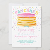 Pannenkoek en pyjama verjaardagsuitnodiging PJ's P Kaart (Voorkant)