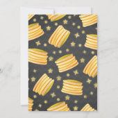 Pannenkoek en pyjama verjaardagsuitnodiging PJ's P Kaart (Achterkant)