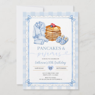 Pannenkoek en Pyjama Zachtblauwe Verjaardag Kaart