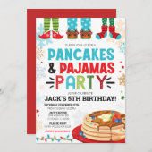 Pannenkoek en pyjama's Uitnodiging Verjaardag (Voorkant / Achterkant)