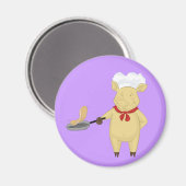 Pannenkoek Flipping Pig Chef Magneet (Voorkant / Achterkant)