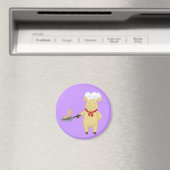 Pannenkoek Flipping Pig Chef Magneet (Insitu (Vaatwasser))