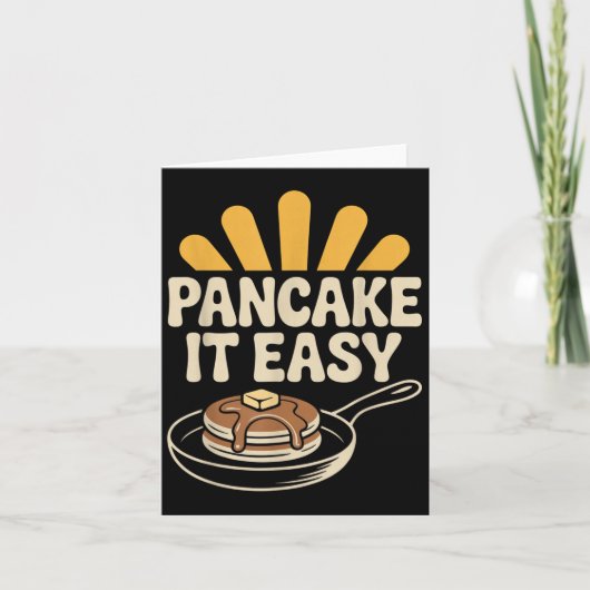 Pannenkoek Het Is Gemakkelijk Grappig Ontbijt Brun Kaart (Voorkant)