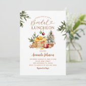 Pannenkoek Hot Cocoa Kerstfeest Bruids Luncheon Kaart (Staand voorkant)