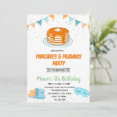 Pannenkoek pyjama jongen uitnodiging (Staand voorkant)