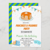 Pannenkoek pyjama jongen uitnodiging (Voorkant / Achterkant)