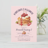 pannenkoek | pyjamafeest | Roze Meisje's Verjaarda Kaart (Staand voorkant)