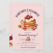 pannenkoek | pyjamafeest | Roze Meisje's Verjaarda Kaart (Voorkant / Achterkant)