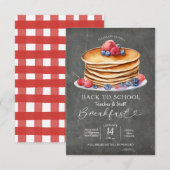 Pannenkoek Terug naar school Ontbijt Uitnodiging (Voorkant / Achterkant)
